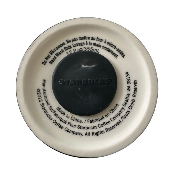 STARBUCKS 2015 TIMES SQUARE NEW YORK CERAMIC TRAVEL MUG 12 OZ - Picture 7 of 8